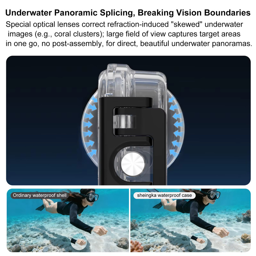DJI Osmo 360 Unsichtbare Tauchhülle Wasserdichte Schutzhülle für Unterwasseraufnahmen bis 45 Meter, Transparent - Bild 2