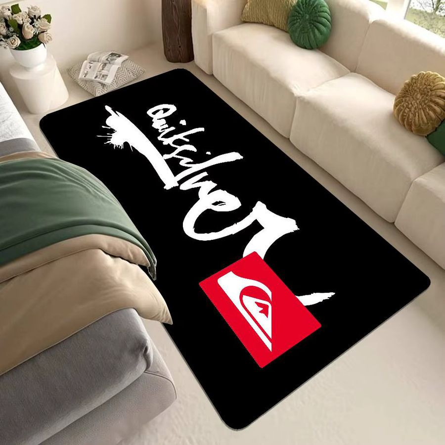 Q-QuiksilverS Logo Bodenteppich im nordischen Stil in Schwarz - Bild 4