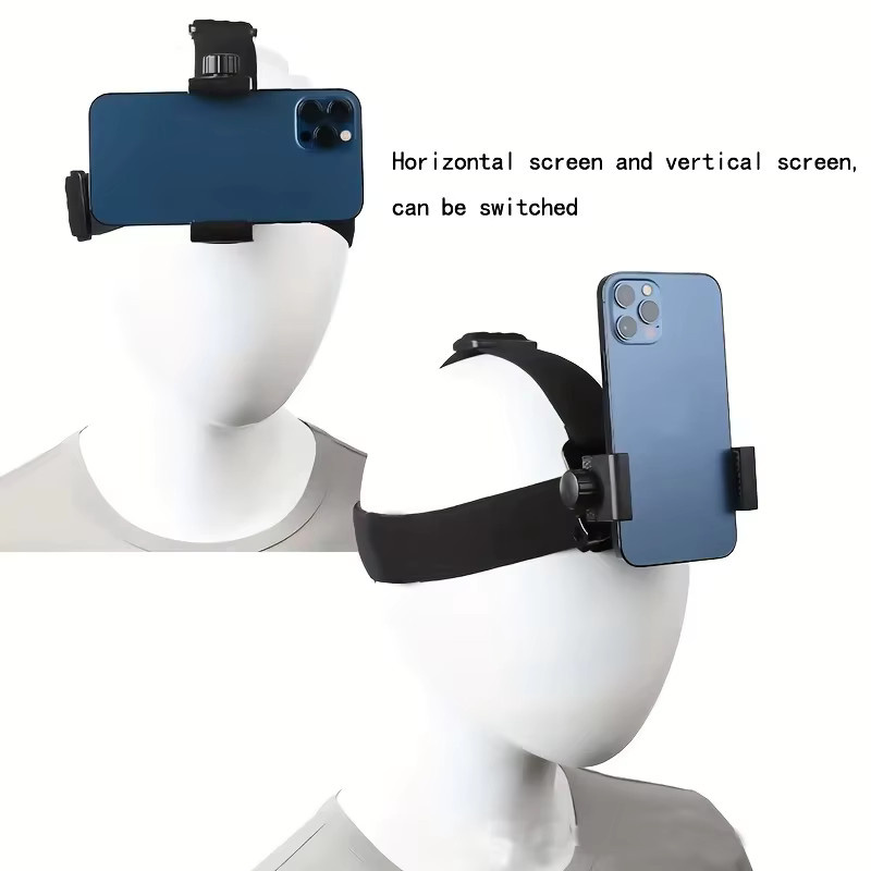 HUOAED Kopfmontierte Handy-Kamera-Halterung für Ego-Perspektiven und Live-Übertragungen in Schwarz - Bild 2