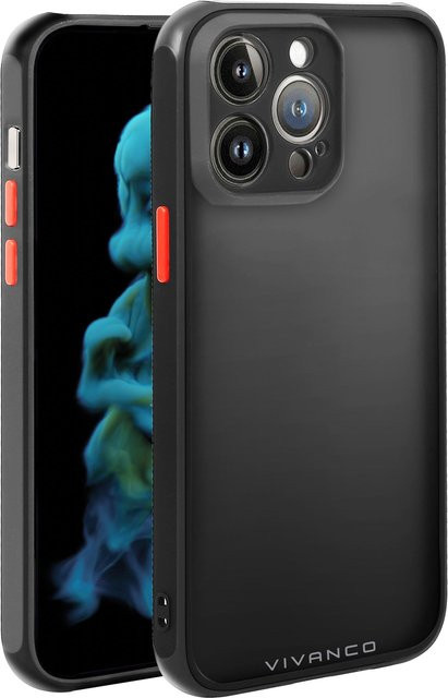 Vivanco Frosted Cover Schutzhülle für iPhone 14 Pro Max in Schwarz und Transparent - Bild 1