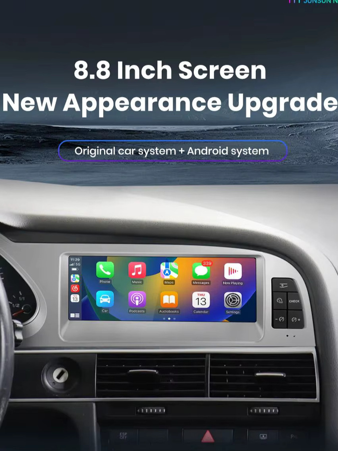 Junsun Wireless CarPlay Android Multimedia Radio für Audi A6 C6 4F 2005-2011 MMI 2G 3G mit GPS Navigation, 8,8 Zoll, Schwarz - Bild 7
