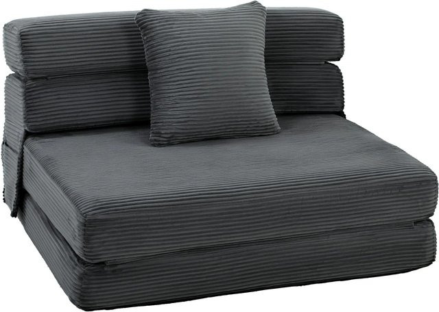 HOMCOM Bodenstuhl in Cordoptik aus Polyester und Schaumstoff, Grau, B: 76 cm, H: 62 cm, T: 100 cm - Bild 1