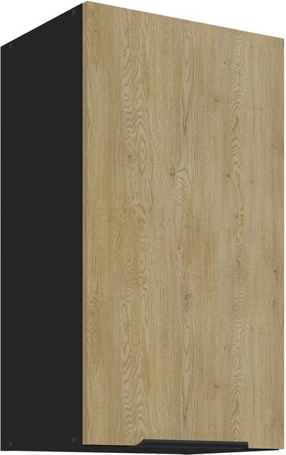 Küchen Hängeschrank CREMONA in Eiche Schwarz mit Einlegböden, Breite: 40 cm - Bild 1