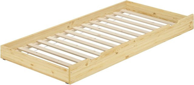 Erst-Holz Bettkasten Modell S7 aus Kiefer Natur als Zusatzbett mit Rollfunktion, B/T/H: 90 x 190 x 16,5 cm - Bild 1