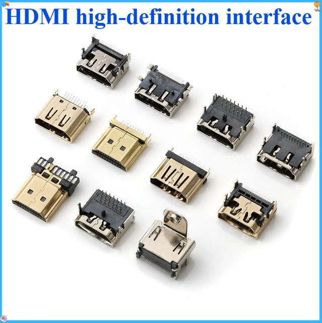 5 Stück HDMI Buchse SMD 19 Pin vertikal rechtwinklig für PCB-Montage - Bild 1