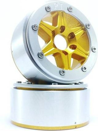 Metsafil Sixstar Crawler Felgen 1:10 aus Aluminium in Gold und Silber, 1 Paar - Bild 1