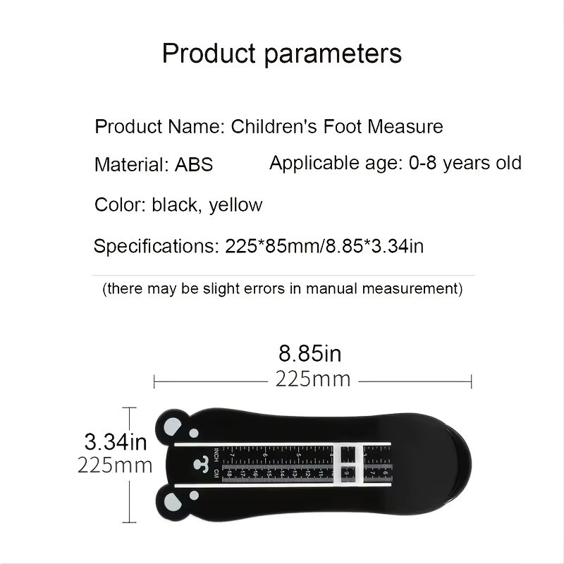 YUXING Schuhgrößen-Messgerät für Babys und Kleinkinder in Schwarz - Bild 2
