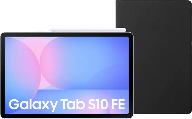 Samsung Galaxy Tab S10 FE 10,9 Zoll 128GB Wi-Fi Hellblau mit BlueBuilt Book Case Schwarz - Bild 1
