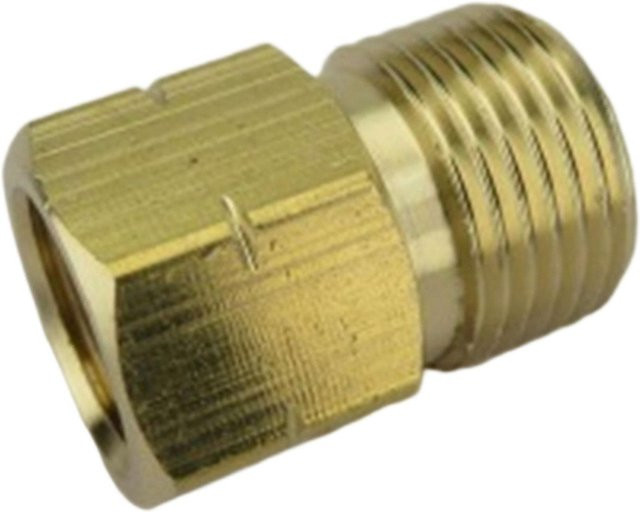 Insiders Gasadapter aus Messing in Gold mit 3/8 Zoll und 1/4 Zoll Linksgewinde für Gasherd-Anschlüsse - Bild 1