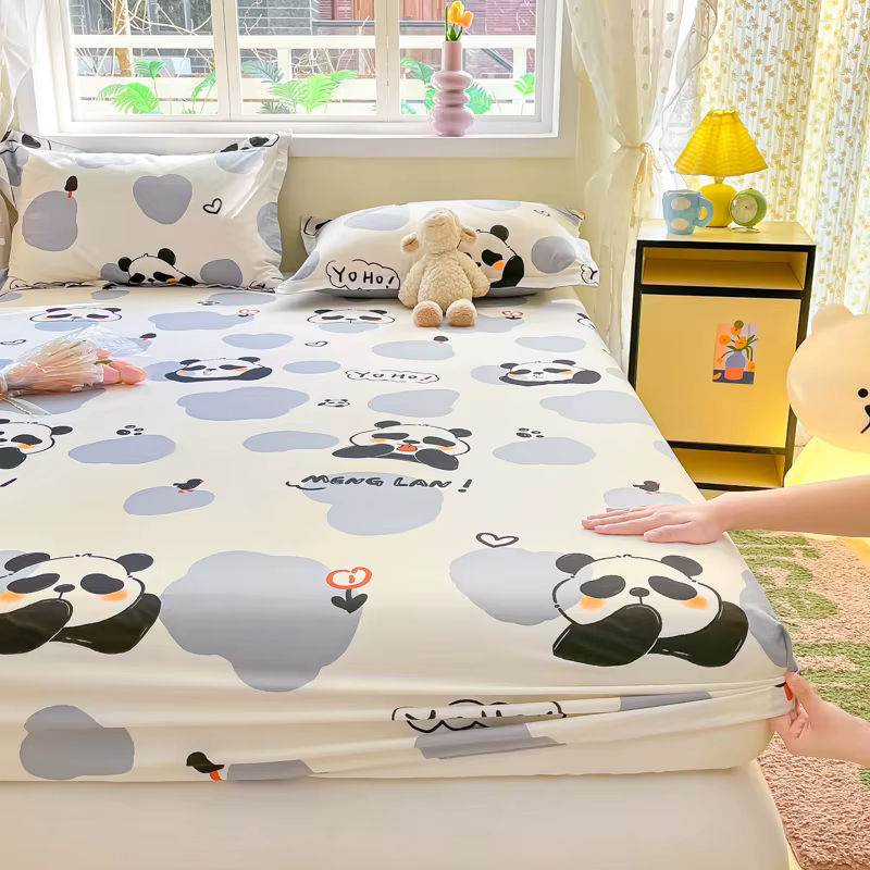 Bonenjoy Spannbettlaken aus 100% Baumwolle für Kinder mit Panda-Print, Weiß, B/T: 90 x 200 cm - Bild 4