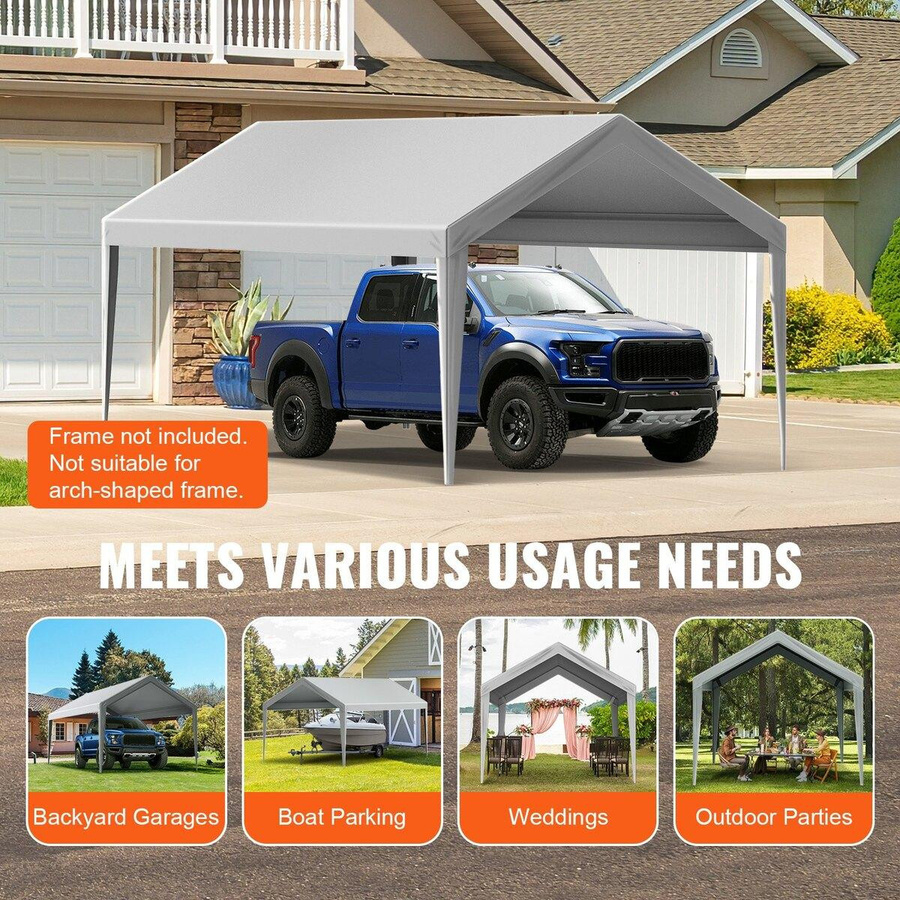 Buying Solutions MB Carport Ersatzdach Garagen-Oberzelt aus PE-Kunststoff-Gewebe, grau, B: 615 cm, T: 304 cm - Bild 8