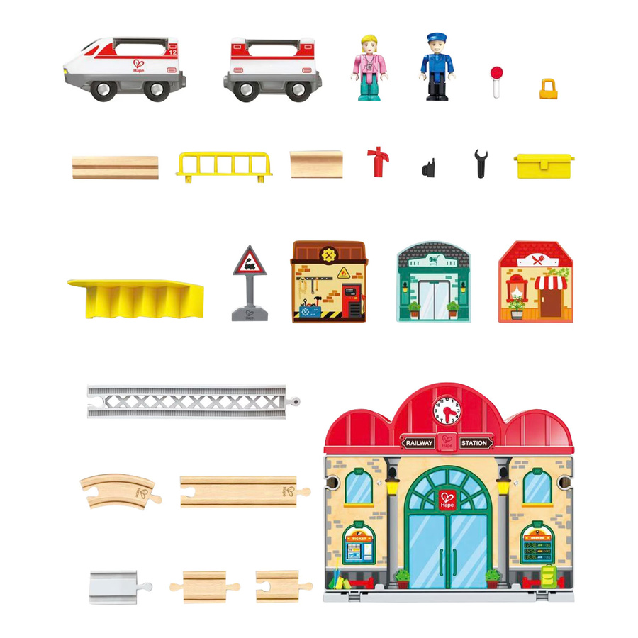 Hape Tragbares Bahnhof-Set, Fahrzeuge, ab 3 Jahre - Bild 2