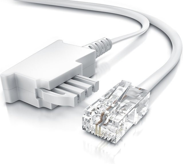 CSL Internet Kabel Routerkabel TAE-F auf RJ45, Weiß, 40 m - Bild 1