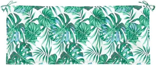 vidaXL Gartenbank-Auflage mit Blattmuster aus wasserabweisendem Oxford-Gewebe, B/T/H: 120 x 50 x 7 cm, Multicolour - Bild 1
