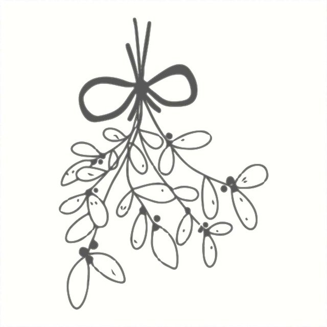 May&Berry Stempel Mistelzweig in Weiß mit Holzgriff, B/H: 4,5 x 4,5 cm - Bild 1