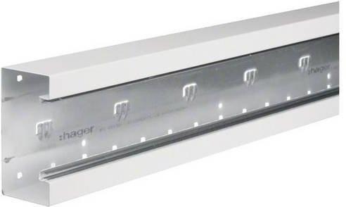 Hager Brüstungskanal Unterteil BRS6513019016 Weiß B: 130 mm, L: 2000 mm - Bild 1