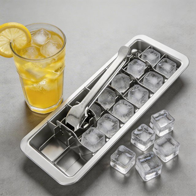 Willstar Eiswürfelform aus Edelstahl mit 18 Fächern in Silber, lebensmittelechte Metallform für Eiswürfel, Saft oder Schokolade - Bild 1