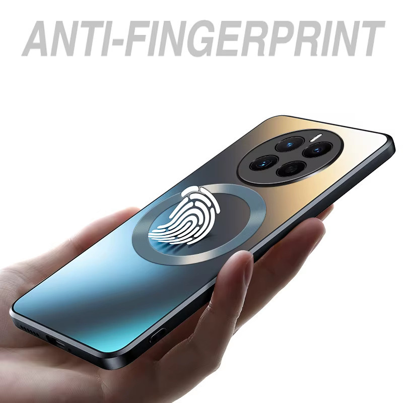 AG Matte Silikon-Hartschale für Huawei Mate 60 50 40 30 Pro mit magnetischer kabelloser Ladefunktion in Weiß - Bild 4