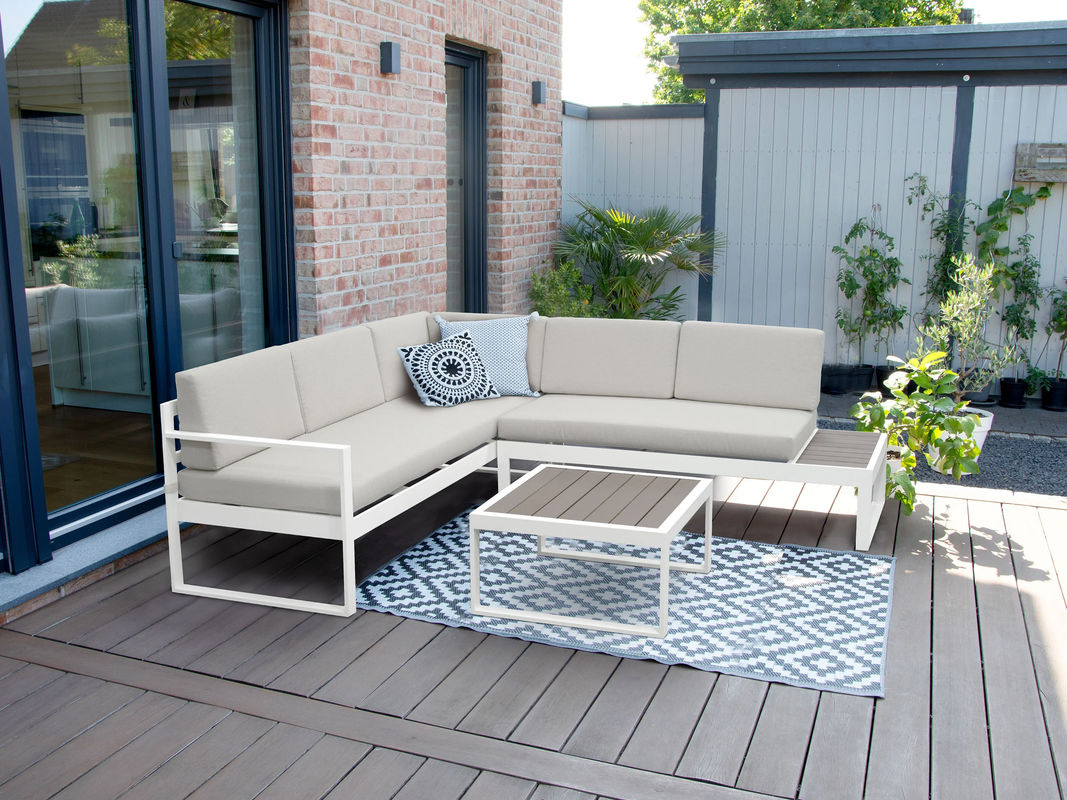BELLAVISTA Home & Garden Lounge Lima 3-teilige Ecklounge aus Aluminium in Weiß/Grau mit Polstern - Bild 2