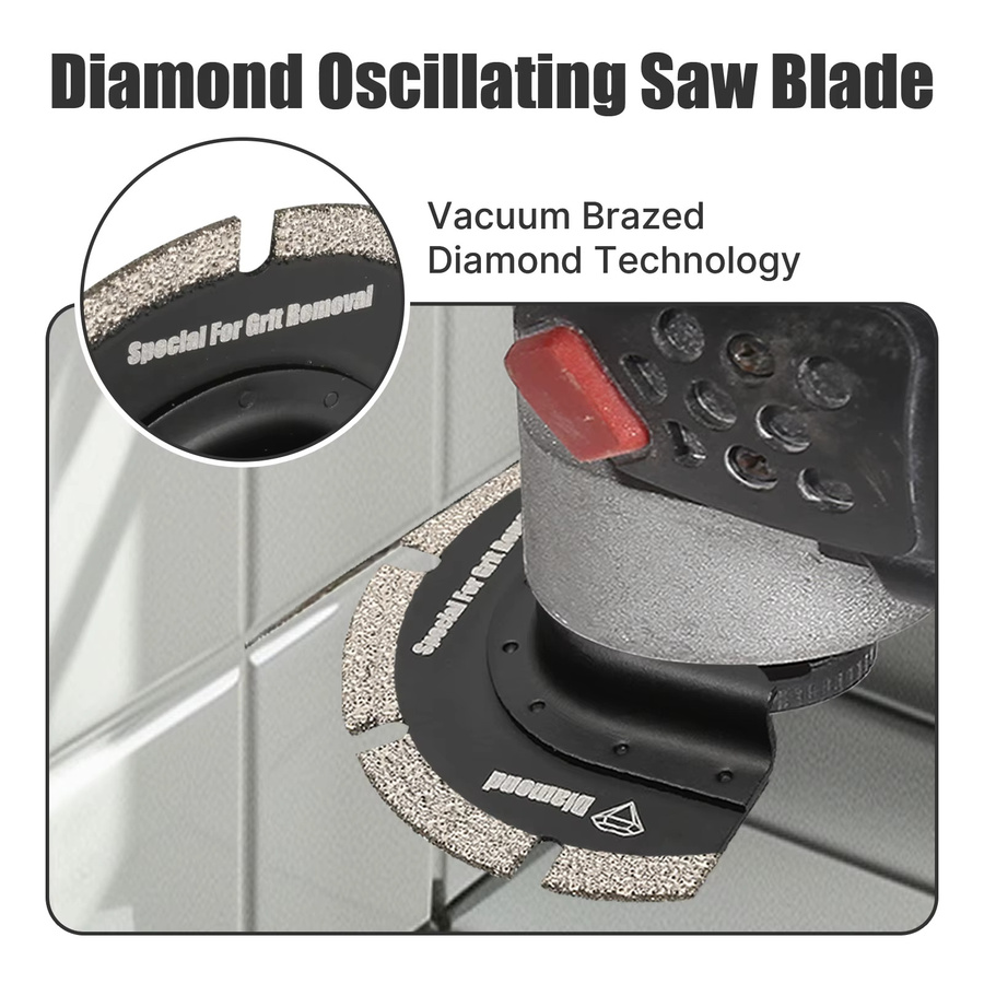 4er-Pack Diamant-Halbkreis-Sägeblätter für oszillierende Multi-Tools, 76 mm, Schwarz, zum Schneiden von Fliesen und Entfernen von Mörtel - Bild 6