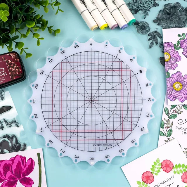 Rotierende Stempelplattform mit 24 cm Durchmesser für kreisförmige Designs, transparentes Kunststoff-Positionierungswerkzeug zum Stempeln - Bild 1