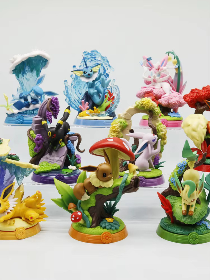 TAKARA TOMY Pokémon Eevee Sylveon Glaceon Leafeon Vaporeon Jolteon Umbreon Actionfigur, Set / Bundle - Bild 4