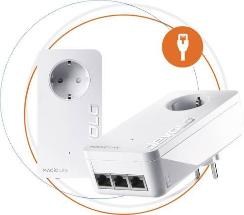 Devolo Magic 2 LAN triple Starter Kit Powerline 2400 Mbit/s in Weiß - Bild 1