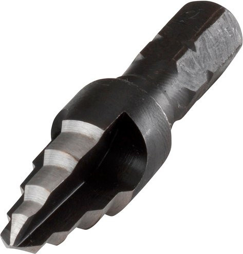 Wolfcraft Stufenbohrer aus HSS-Stahl mit 1/4-Zoll Sechskant in Silber, Ø 6 – 10 mm - Bild 1
