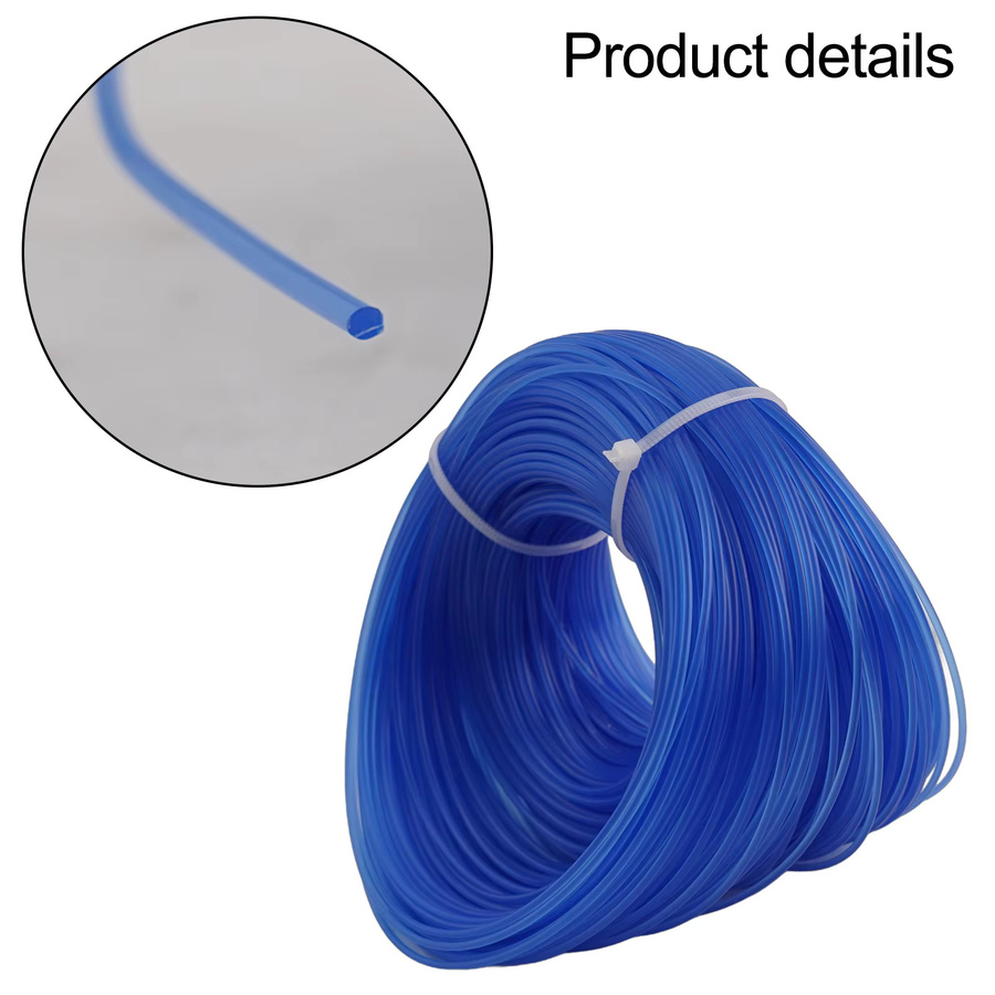 DAZZLEEX Mähfaden 1,6 mm Trimmerfaden in Blau, 100 m Nylonschnur für Rasentrimmer und Rasenmäher - Bild 2