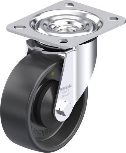 Blickle Stahlblech-Lenkrolle L-PP 100KA-EL mit Rad-Durchmesser 100 mm und einer Tragfähigkeit von 160 kg - Bild 1