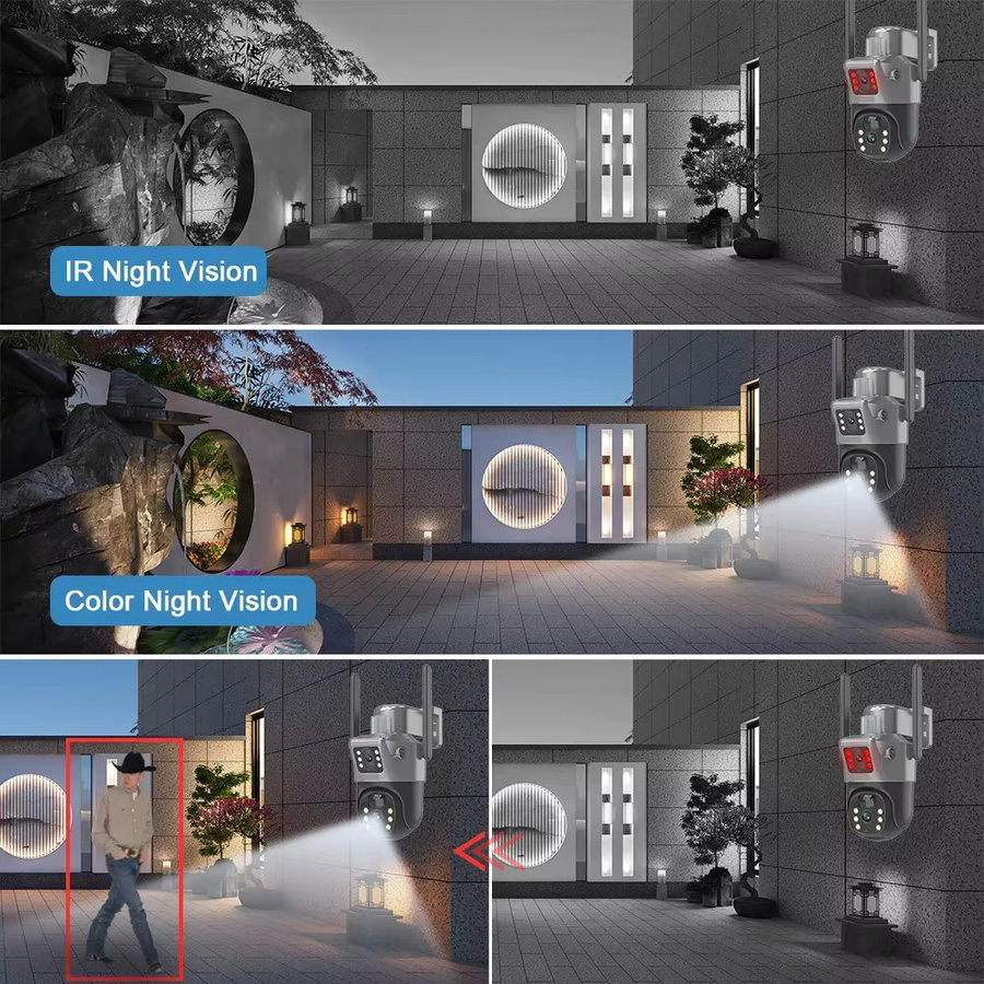 4K 8MP Dual Screen Solar Kamera Outdoor Wireless WiFi PTZ Dual Objektiv mit Auto Tracking für Sicherheit und Überwachung - Bild 5