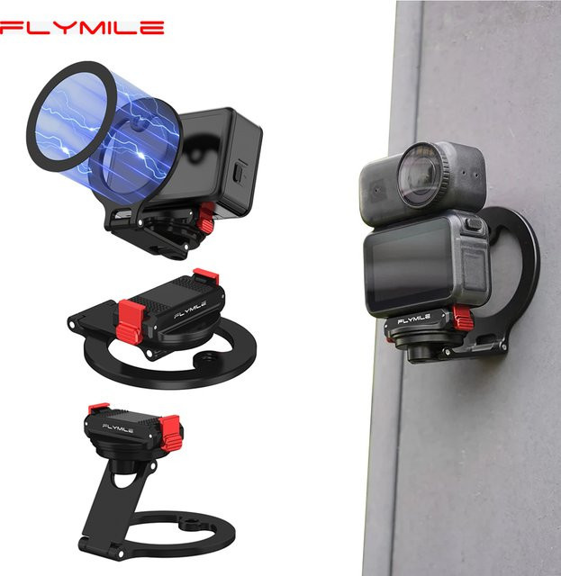 Magnetischer Adapter für DJI Action 6 in Schwarz, kompatibel mit MagSafe Telefonhalterungen und Magnet-Tischhalterungen für Vlog-Aufnahmen - Bild 1