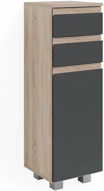 Vicco Midischrank Badschrank J-Shape in Anthrazit und Sonoma Eiche, B/T/H: 30 x 13,5 x 95 cm - Bild 2