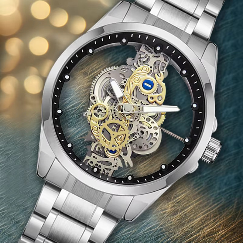CAROTIF Armbanduhr Quarz, Edelstahl, Silber, Schwarz, Herren - Bild 3