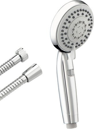 WELLWATER Brause-Set Darkon mit 3 Strahlarten in Chrom und Silber - Bild 1