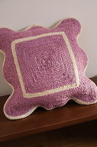 Jotex JUTTA handgewebter Kissenbezug aus Jute und Baumwolle in Pink und Lila, B/B: 50 x 50 cm - Bild 1