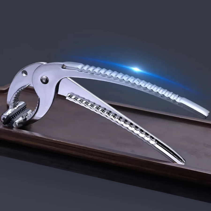 Rutschfester Topfhalter aus Aluminiumlegierung in Silber als Küchenzange und Pfannengreifer - Bild 2