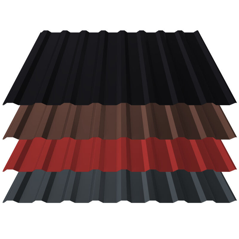 Trapezblech T18 Dach aus Aluminium von Blachotrapez GmbH in Schwarz mit Anti-Tropf Vliesrückschnitt und 25 µm Stucco Beschichtung, Materialstärke 0,60 mm - Bild 1