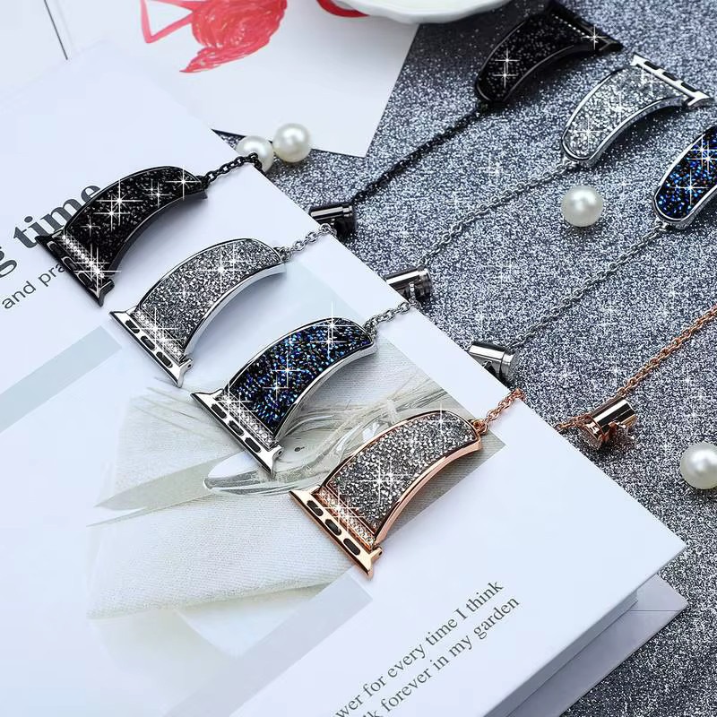 JBAILI Uhrenarmband Edelstahl, Diamant, Kristall, Unisex - Bild 3