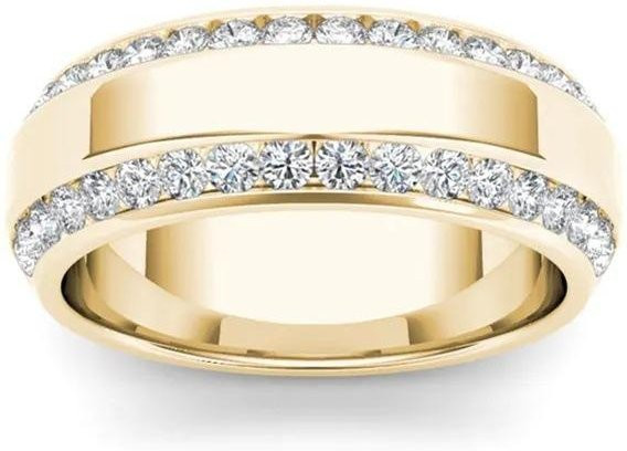 RX-Panjia Ehering 14 Karat Weißgold, Diamant, Damen, Ringgröße 6 - Bild 1