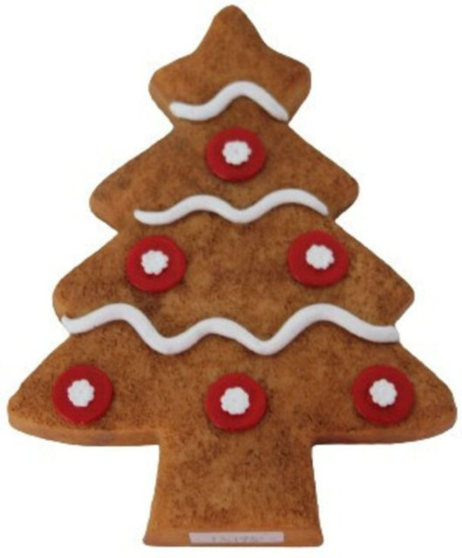 FD Dekofigur Pfefferkuchen-Tanne aus Kunstharz in Braun, B: 15,5 cm, H: 12 cm, T: 3 cm - Bild 1