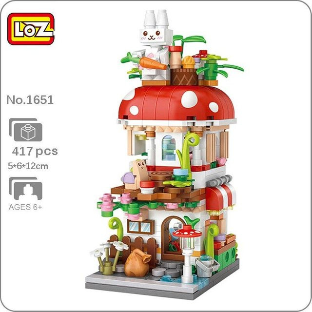 LOZ 1651 City Street Rabbit Animal Mushroom Shop Building Toy ab 7 Jahre - Bild 1