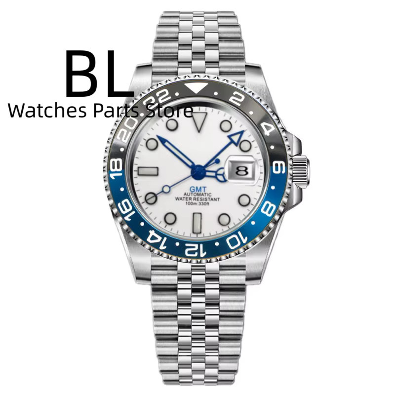 BLIGER Armbanduhr, GMT, Edelstahl, 40 mm, Schwarz-Weißes Zifferblatt, Herren - Bild 1