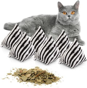 Canadian Cat Company Catnipspielzeug, 6x Schmusepyramide Zebra - Bild 1