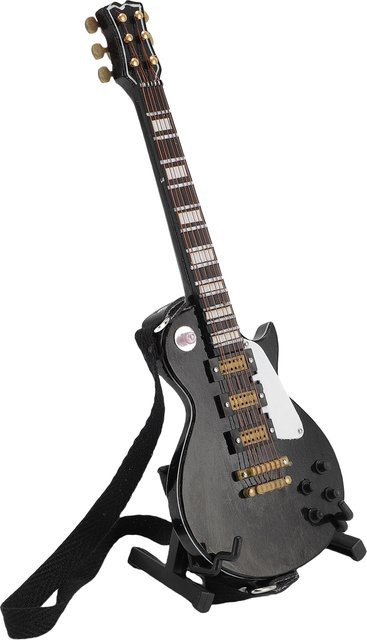 TOPINCN Miniatur-E-Gitarrenmodell aus Holz mit Ständer und Koffer, Dekoration für Schreibtisch und Regale, Höhe: 18 cm - Bild 1