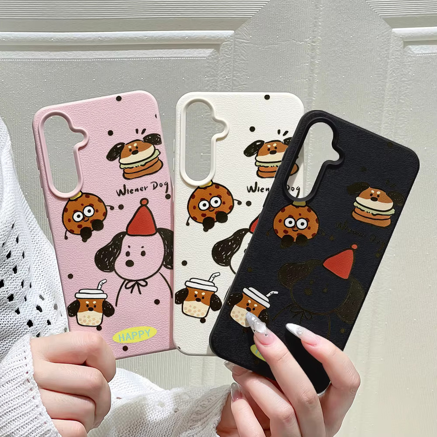Handyhülle mit Cartoon-Welpen Design für Samsung Galaxy S25 Ultra, S24 FE, S23, A56 5G, A16, A17, A55, A36, A53, A35, A34, A06, A07, A26, A05S in Weiß - Bild 2