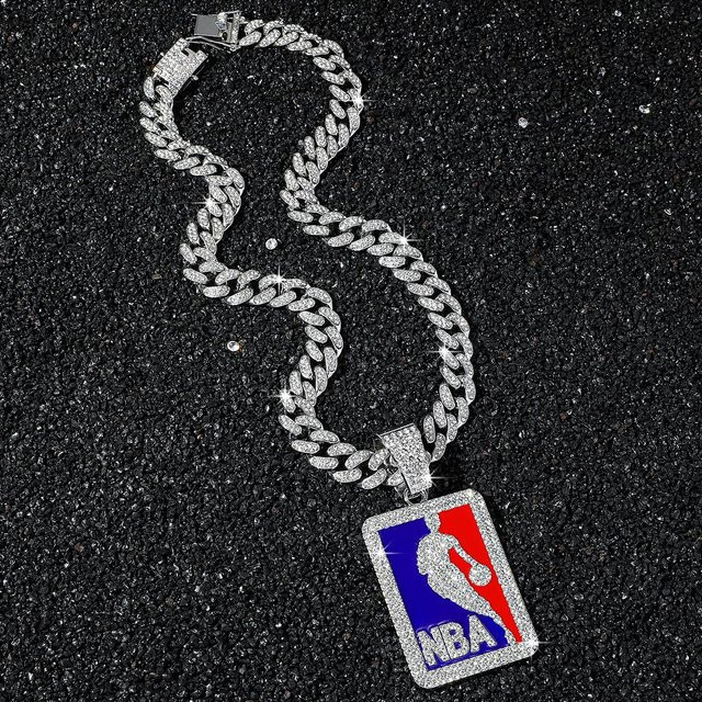 Junlu Schmuck Gliederkette NBA-Logo, Silber, 50 cm, Unisex - Bild 1