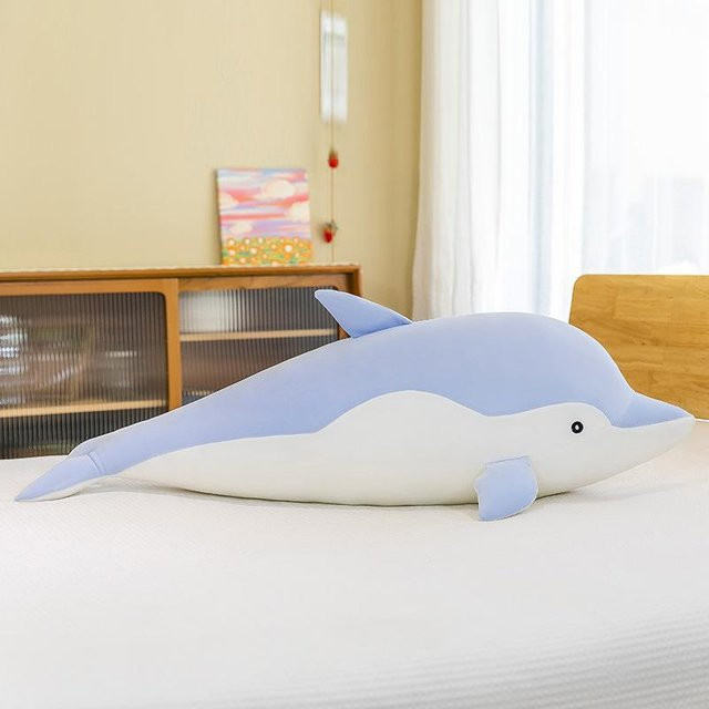 Joyful toys Delphin-Wurfkissen Plüschtier, blau, 50cm - Bild 1