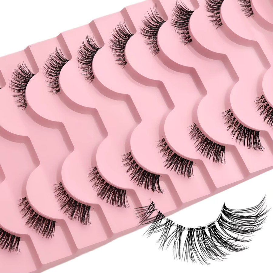 JIEFUXIN Faux Mink Wispy Halbe Wimpernverlängerungen, Unisex - Bild 3