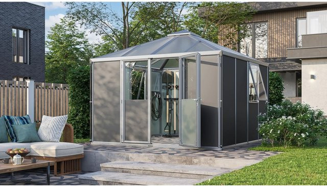Vitavia Gerätehaus Universum in Pavillonstil aus Aluminium in Anthrazit mit 10,2 m² Fläche - Bild 4